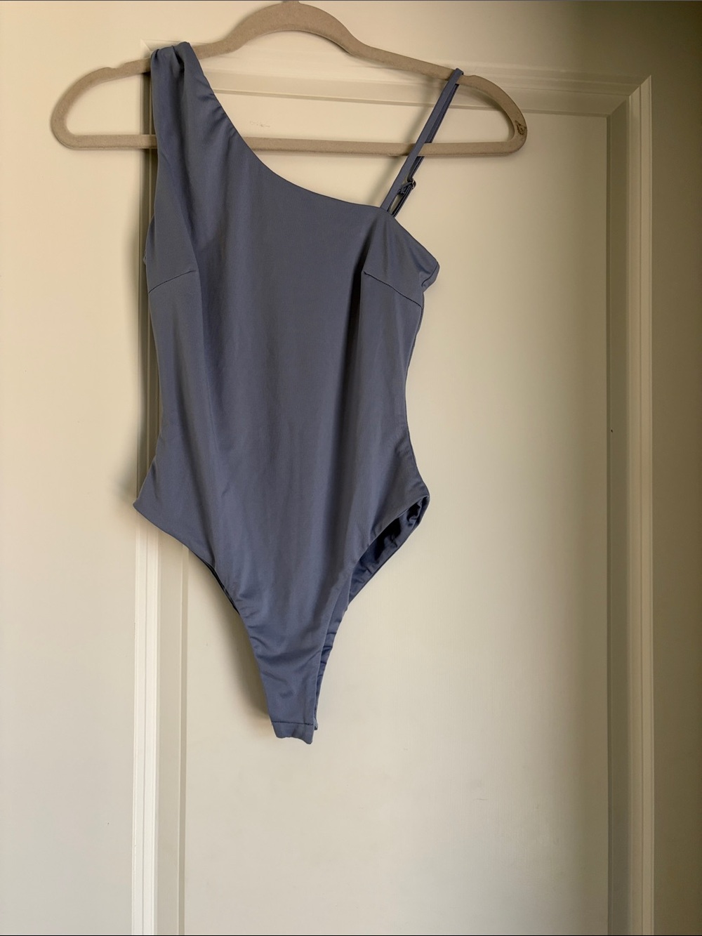 Kids One-Piece Asymmetric Swimsuit in Dusty Blue